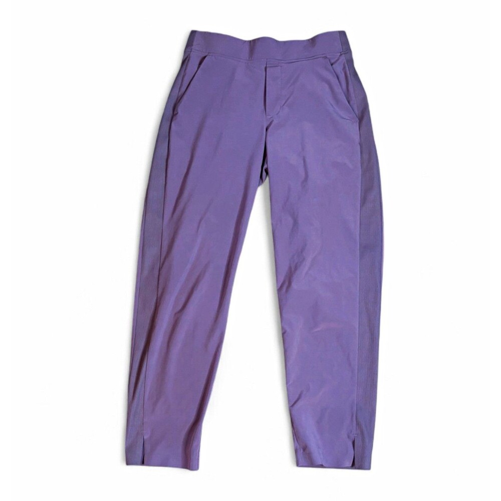 Athleta Brooklyn Mid Rise Ankle Pants Purple Slip On Lightweight Size 4